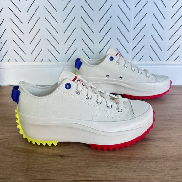 ⭐Converse Run Star Hike Ox Platform Sz 7.5 Mens Shoes Beige Red Sneakers A08196C - Picture 2 of 10
